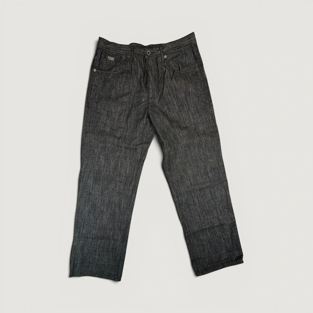 Sean John Jeans Mens 34 Black Garvey Straight Leg Baggy Y2K Streetwear Denim